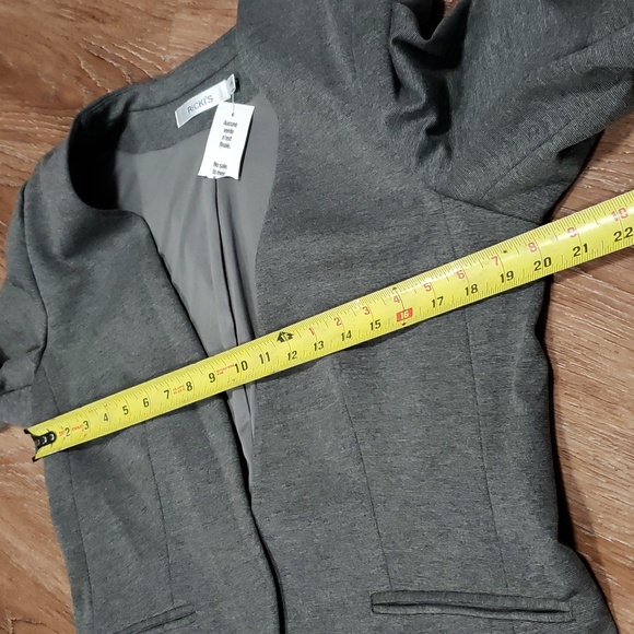 (L) NWT Ricki's Open Blazer Business Feminine Workwear Formal Ruched Sleeves - Picture 7 of 8